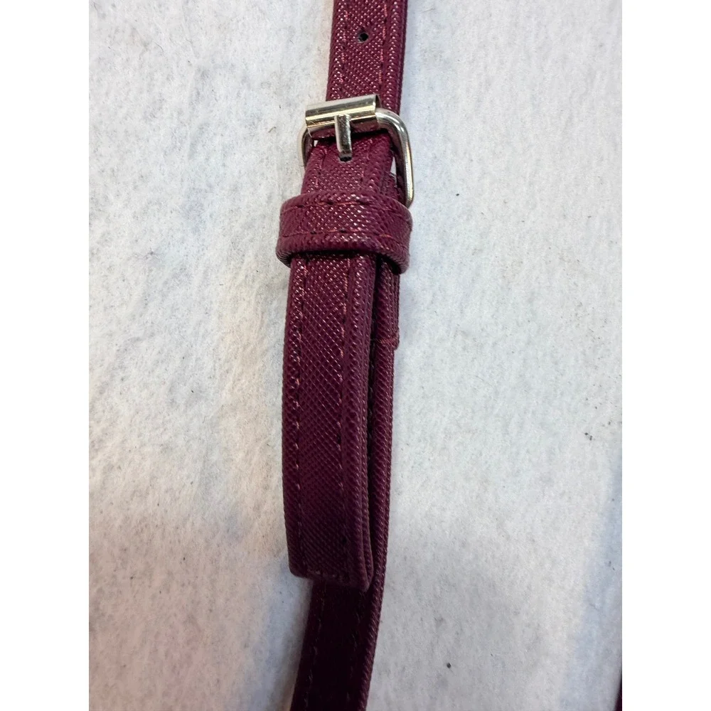 Magnolia and Vine Burgundy Vegan Leather Crossbody Wallet Bag Adjustable Strap